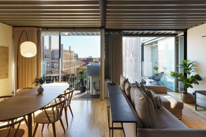 公寓, 露台 | 笔记本电脑工作区、遮光窗帘、熨斗/熨衣板、免费 WiFi