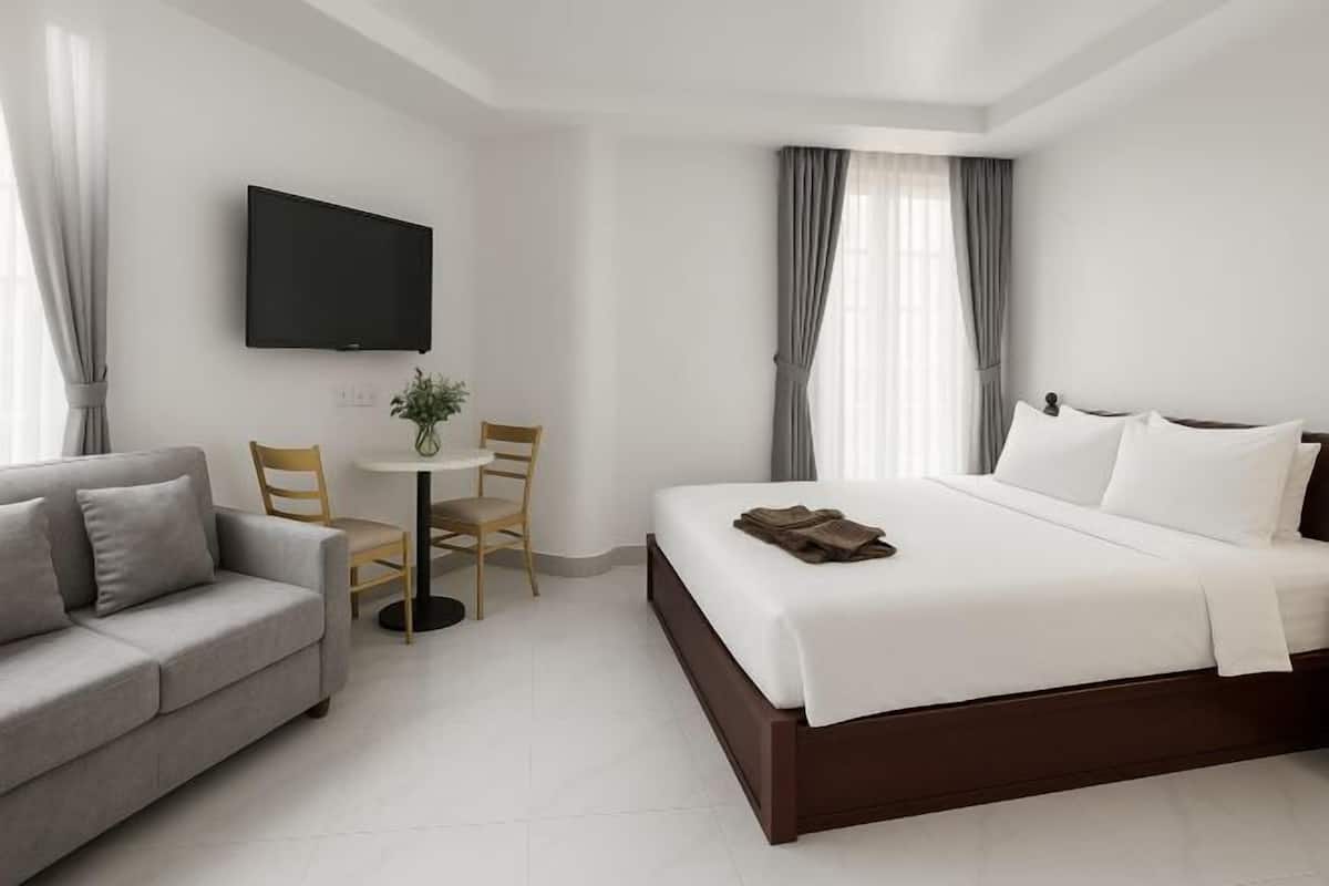 Luxe beddengoed, pillowtop-bedden, geluiddichte muren, gratis wifi