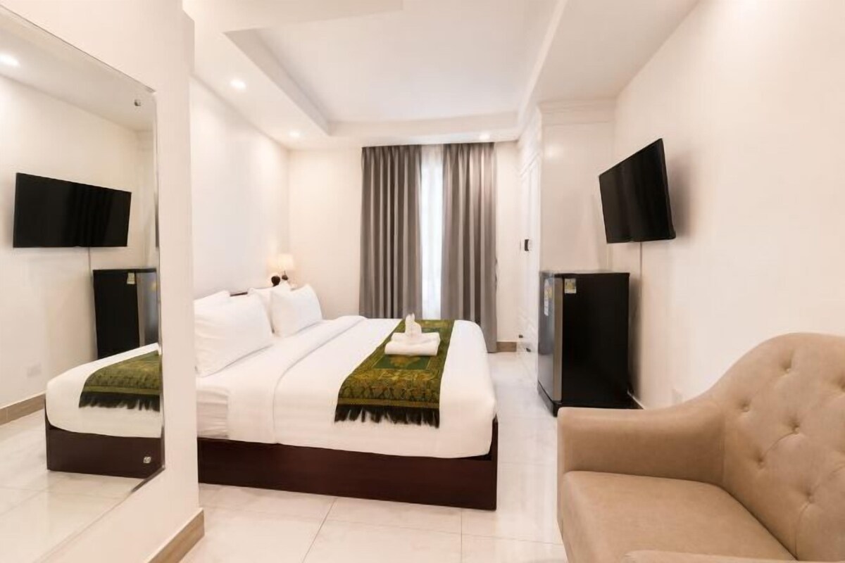 Premium bedding, pillow-top beds, soundproofing, free WiFi