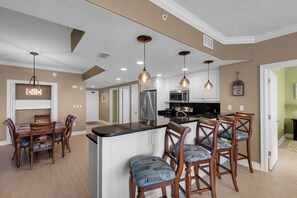 Condo, Multiple Beds, Balcony (Treasure Island 1910) | Private kitchen | Fridge, microwave, oven, dishwasher - Treasure Island 1910 (Panama City Beach)