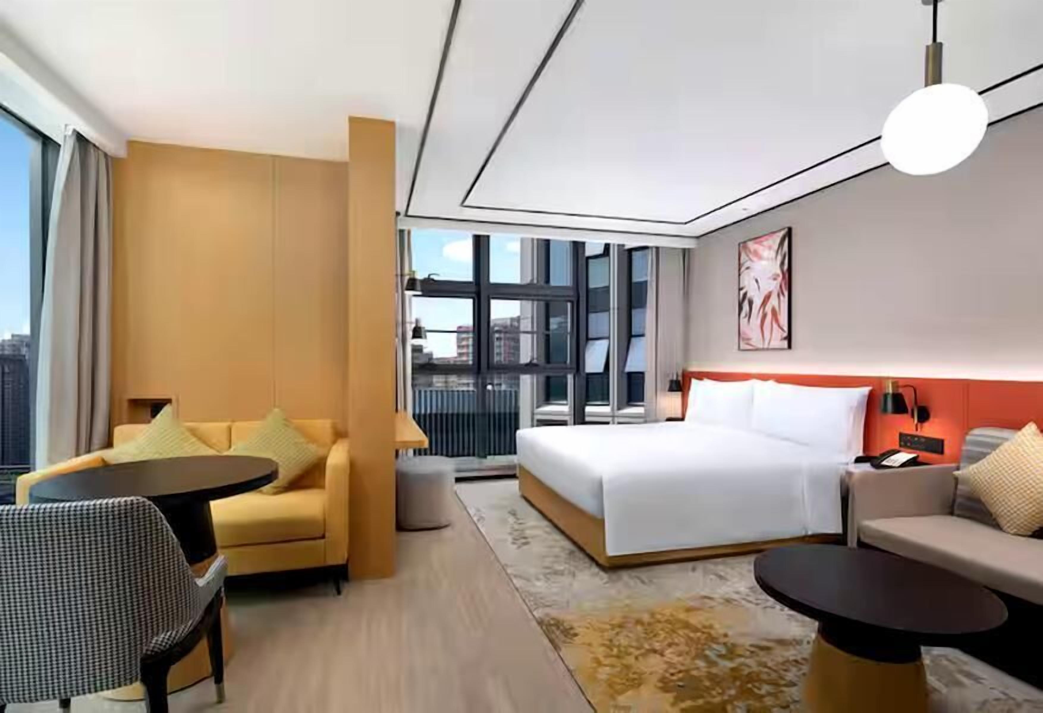 In-room safe, desk, laptop workspace, blackout curtains