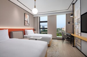 In-room safe, desk, laptop workspace, blackout drapes