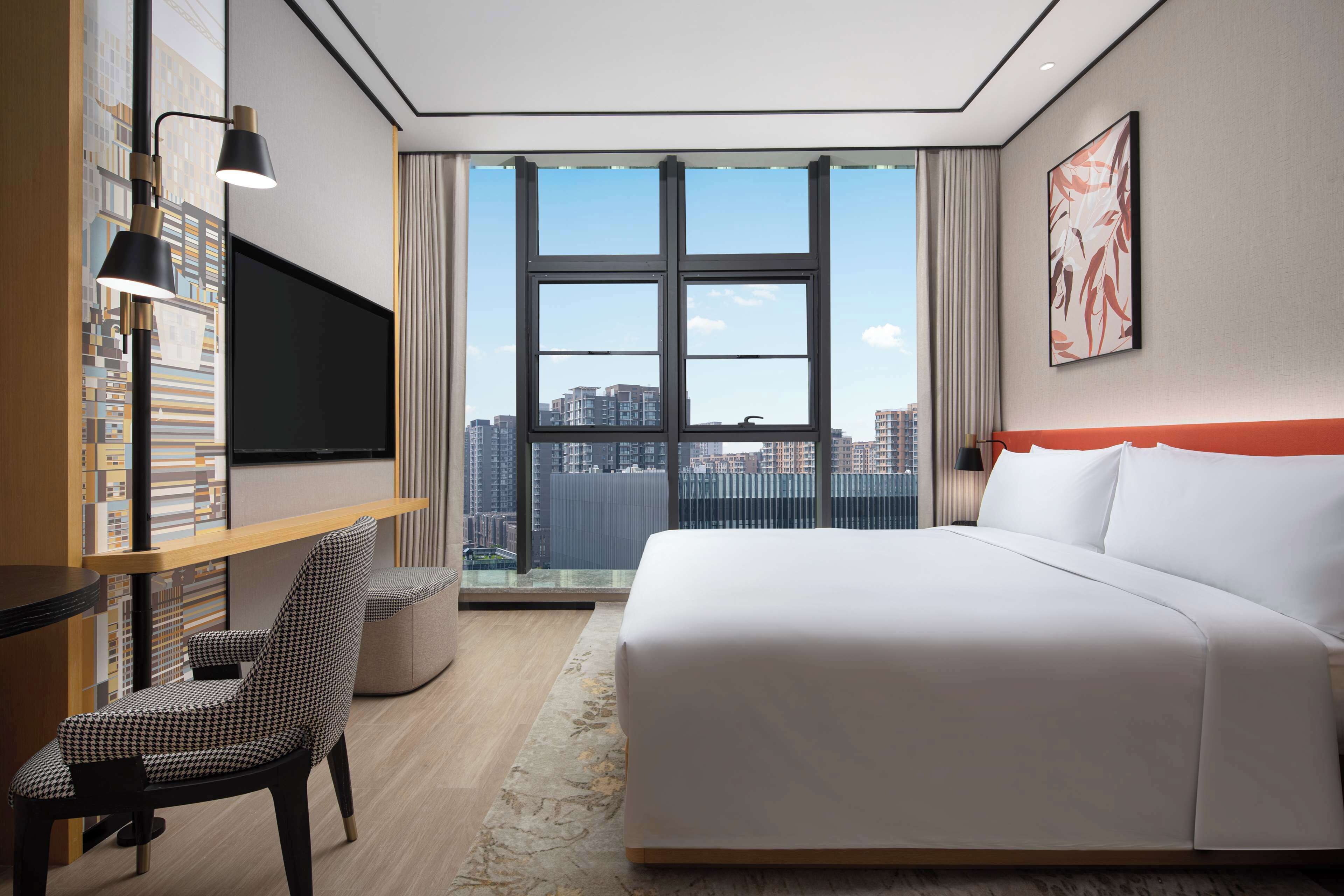 In-room safe, desk, laptop workspace, blackout curtains
