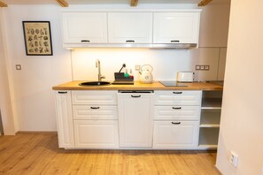 Fridge, microwave, stovetop, dishwasher