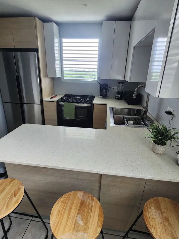 Fridge, microwave, oven, stovetop - Chalet of The Sea (Luquillo)