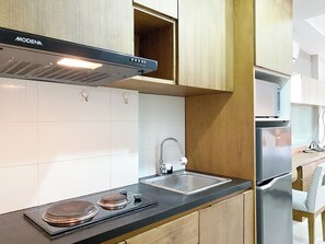 Estúdio luxo | Cozinha privada | Geladeira grande, cooktop