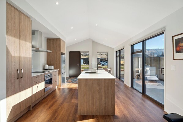 Fridge, microwave, dishwasher, toaster