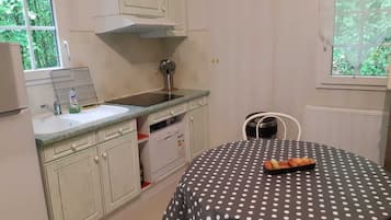 Réfrigérateur, micro-ondes, plaque de cuisson, cafetière/bouilloire