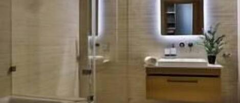 Hair dryer, towels