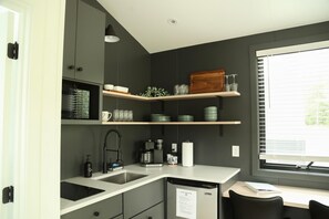 Microwave, stovetop - 26 Modern Tiny Home w/ Hot Tub! - Modern Tiny Home w/ Hot Tub! (Milroy)