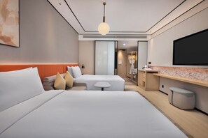 Chambre, 2 lits une place, vue montagne