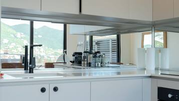 Fridge, oven, stovetop, dishwasher