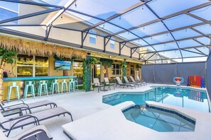 A heated pool - Brand New 15BR Mansion/Pool/Spa/Close to Disney (Kissimmee)