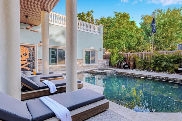 Outdoor pool, a heated pool