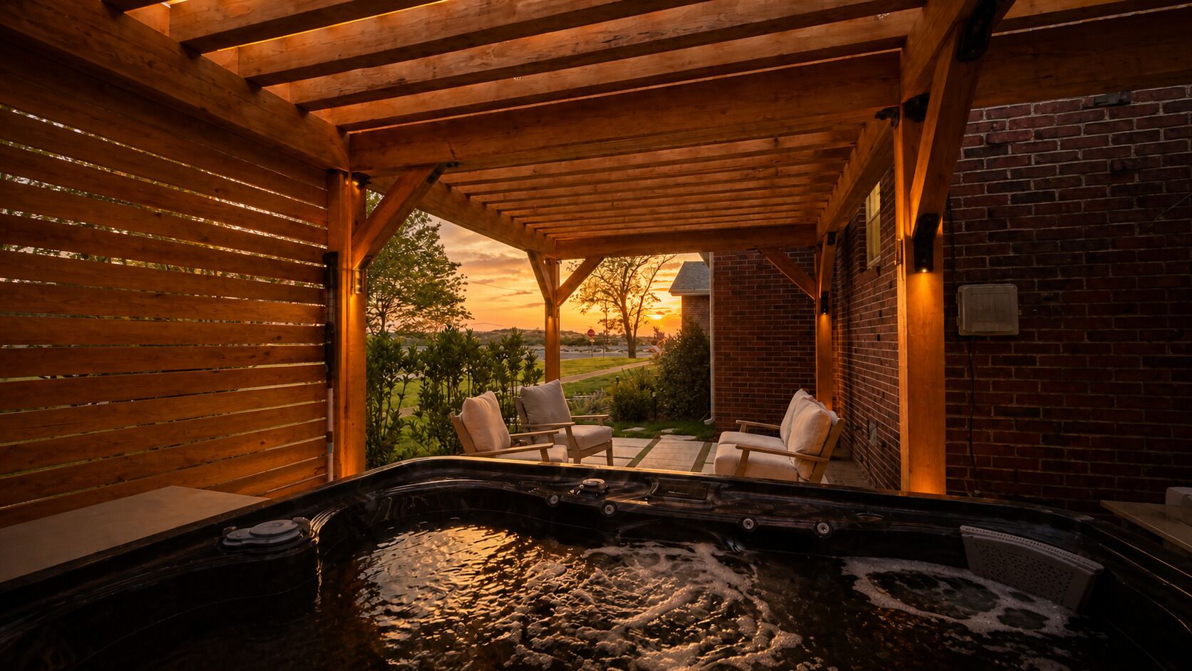 Outdoor spa tub