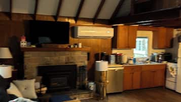 Smart TV, fireplace, video games