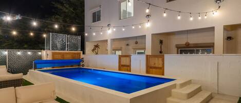 Outdoor pool, a heated pool