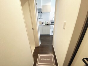 Fridge, microwave, stovetop, electric kettle