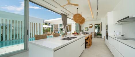Exclusive Villa, 4 Bedrooms, Pool View | Private kitchen