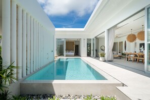 Outdoor pool, sun loungers - Modern Open Design 4BR Pool Villa Mina (Rawai)