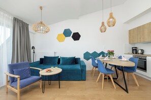 Apartment, 1 Bedroom, Balcony | Living room - Blue and Yellow Apartment by Renters (Mielno)