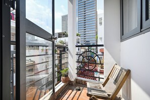 Luksusleilighet, byutsikt | Balkong