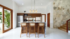 Luxury Villa, 6 Bedrooms, Private Pool, Pool View | Private kitchen | Fridge, microwave, oven, stovetop - Villa Latima by Villa Finder (Seminyak)