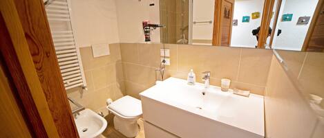 Dusche, Haartrockner, Bidet, HandtĂŒcher