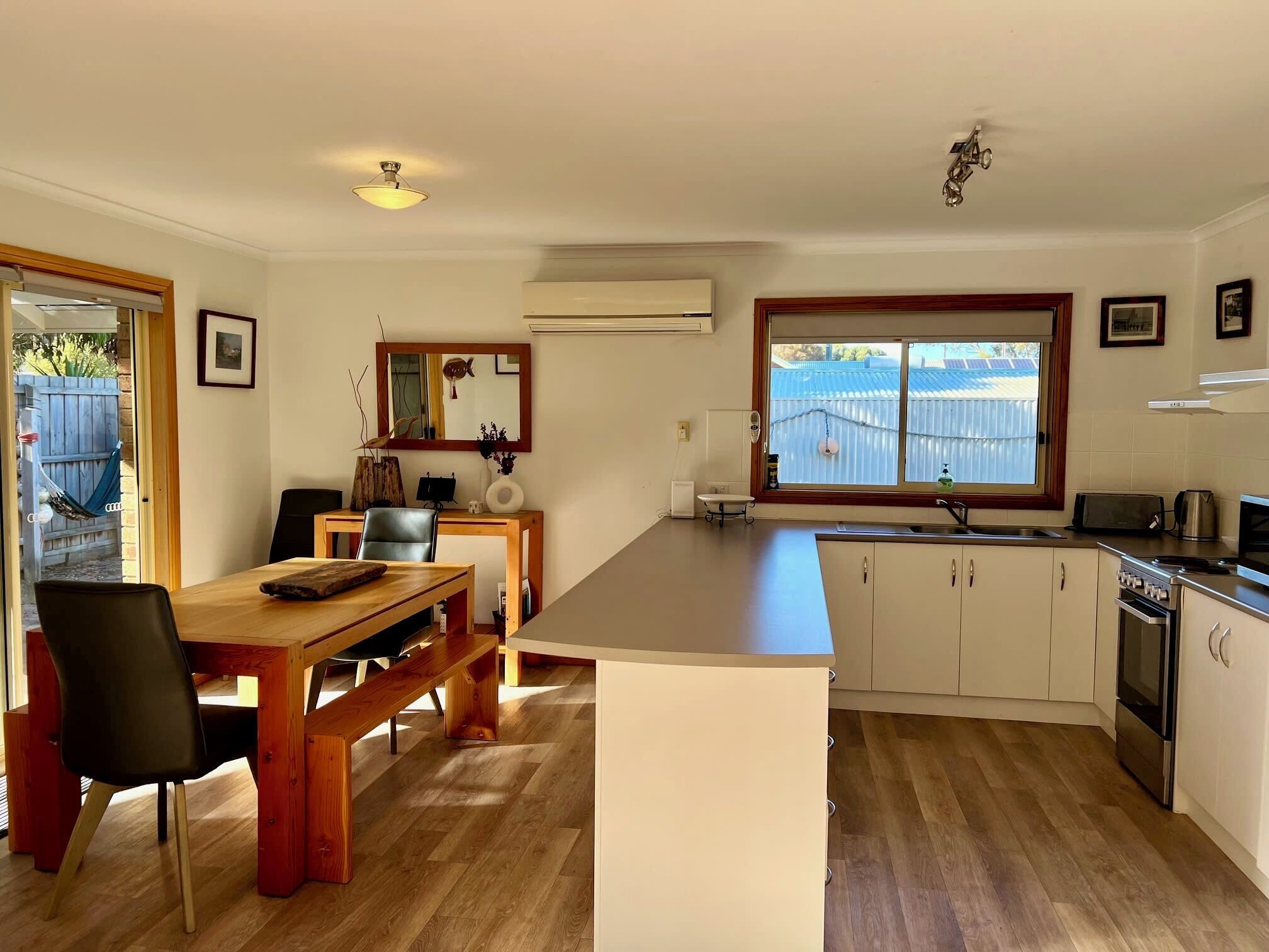 Fridge, microwave, stovetop, toaster