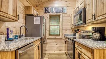 Fridge, microwave, dishwasher, coffee/tea maker