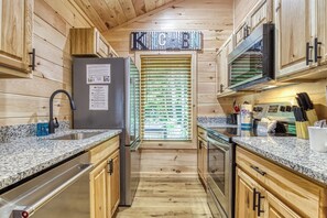 Fridge, microwave, coffee/tea maker