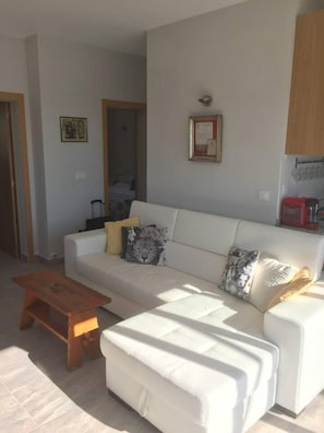 Apartment | Living area | Fireplace - Charming 2-bed Apartment in Moraira, Private Pool, (Teulada)
