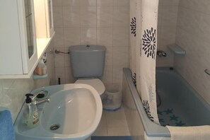 Duschwanne, Komfortbadewanne, Haartrockner, Handtücher