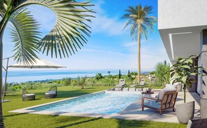 Villa | Pool | Outdoor pool - Luxury Villa in Perfect Location With sea Views (Manilva)