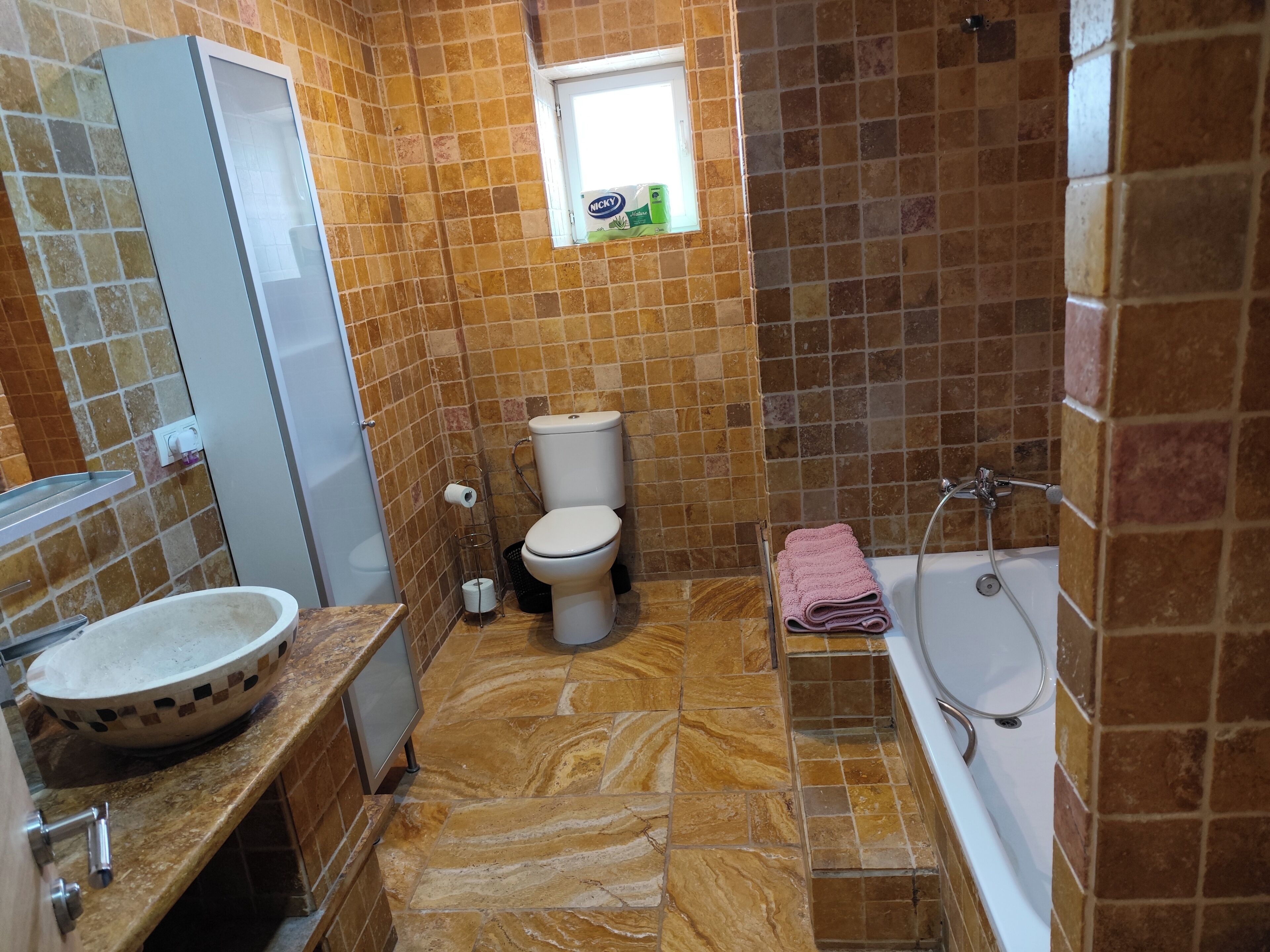 Villa | Bathroom | Shower, deep soaking tub, towels