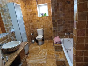 Villa | Bathroom | Shower, deep-soaking bathtub, towels - Andalusian Pool Parties, Music & Magic (Coin)