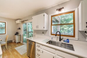 Interior - Creek View + Hot Tub: Woodsy Maggie Valley Cottage (Maggie Valley)