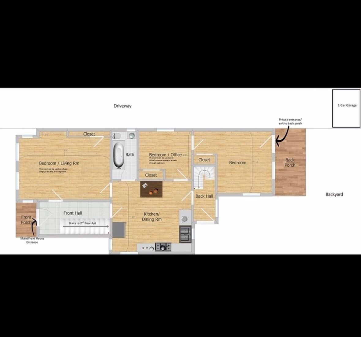 1st Floor Unit in New Brunswick. Walkable distance to everything!
