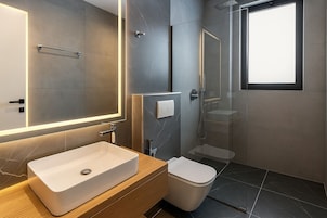 Hair dryer, children's robes, bidet, towels