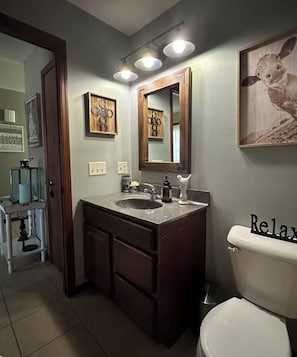 Shower, hair dryer, towels, soap - Charming 3-bedroom townhome with WiFi, AC in adorable Cashton (Cashton)