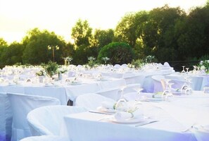 Outdoor banquet area