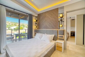 Executive Suite, Balcony, City View | Premium bedding, desk, laptop workspace, blackout drapes - Ayayorgi Homes & Suites (Cesme)