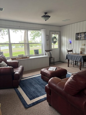 Smart TV, DVD player, books, video library