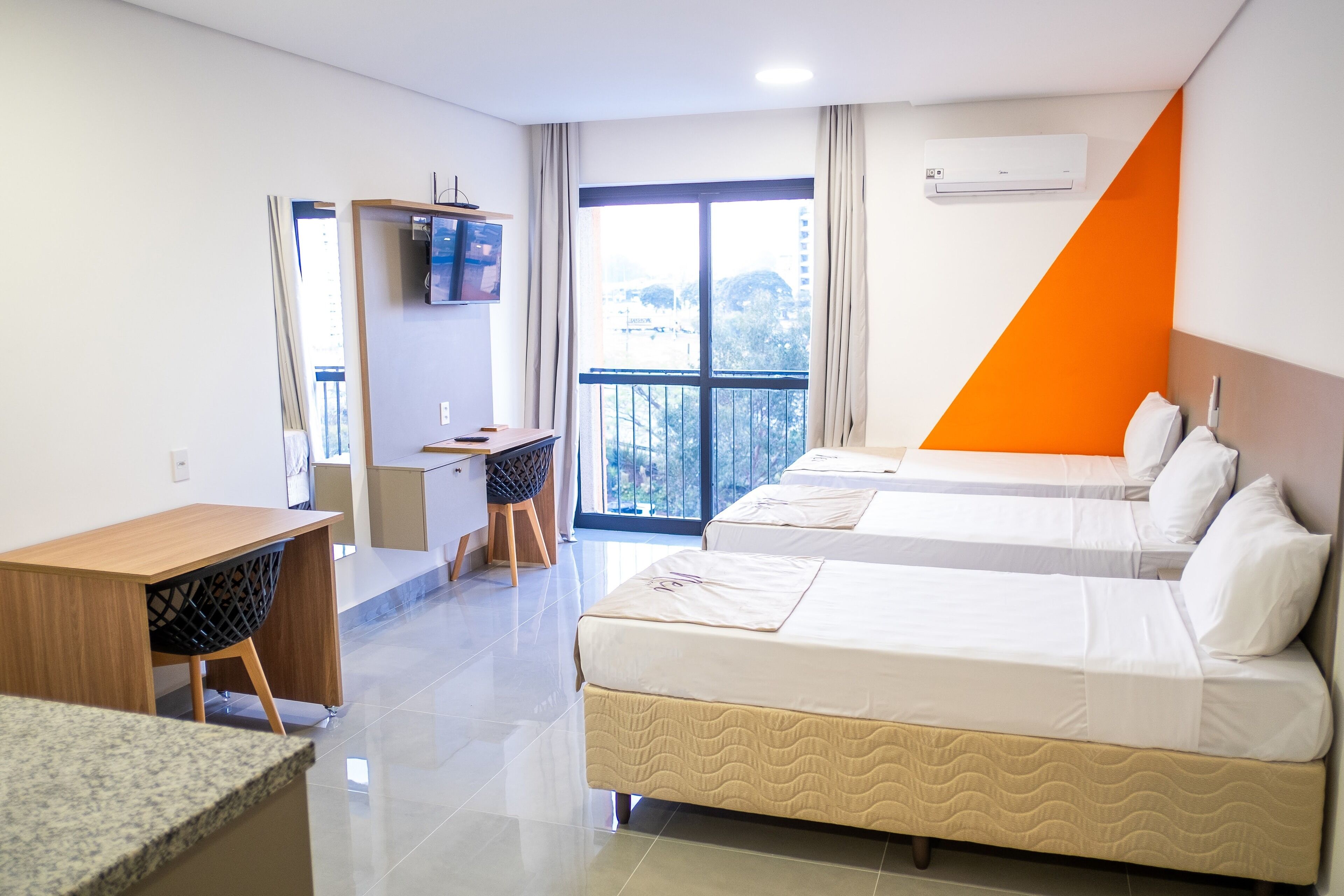 Standard Triple Room, 3 Twin Beds | In-room safe, desk, laptop workspace, blackout drapes