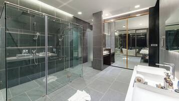 Junior Double Room, 1 King Bed, River View | Bathroom | Free toiletries, hair dryer, slippers, bidet