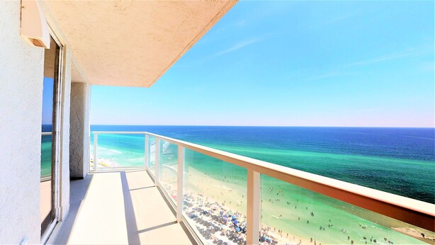 A balcony with a view of a beach and the sea. - Beachside 2 Sandestin by Gibson BR  (Miramar Beach)