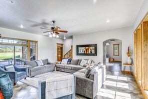 TV, fireplace, foosball, table tennis - Spacious Afton Home: Patio, Grill & Mountain Views (Afton)