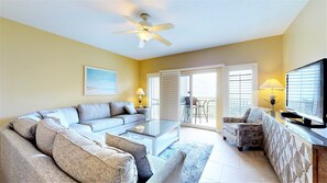 Condo, 2 Bedrooms (Summit 0812) | Living room | TV, DVD player - Tops'l Summit by Gibson BR (Miramar Beach)