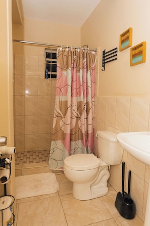 Hair dryer, towels
