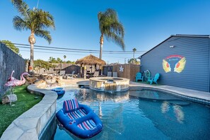 Piscina externa, piscina aquecida